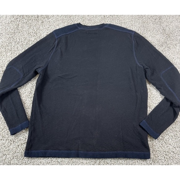 Carbon 2 Cobalt Mens Crewneck Cotton Sweater Black Blue Medium - Picture 3 of 5